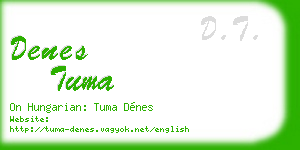 denes tuma business card